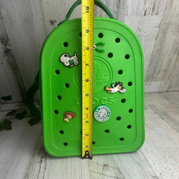 Crocs Mini Backpack Neon Green White Zipper Kids Book Bag - Picture 7 of 9